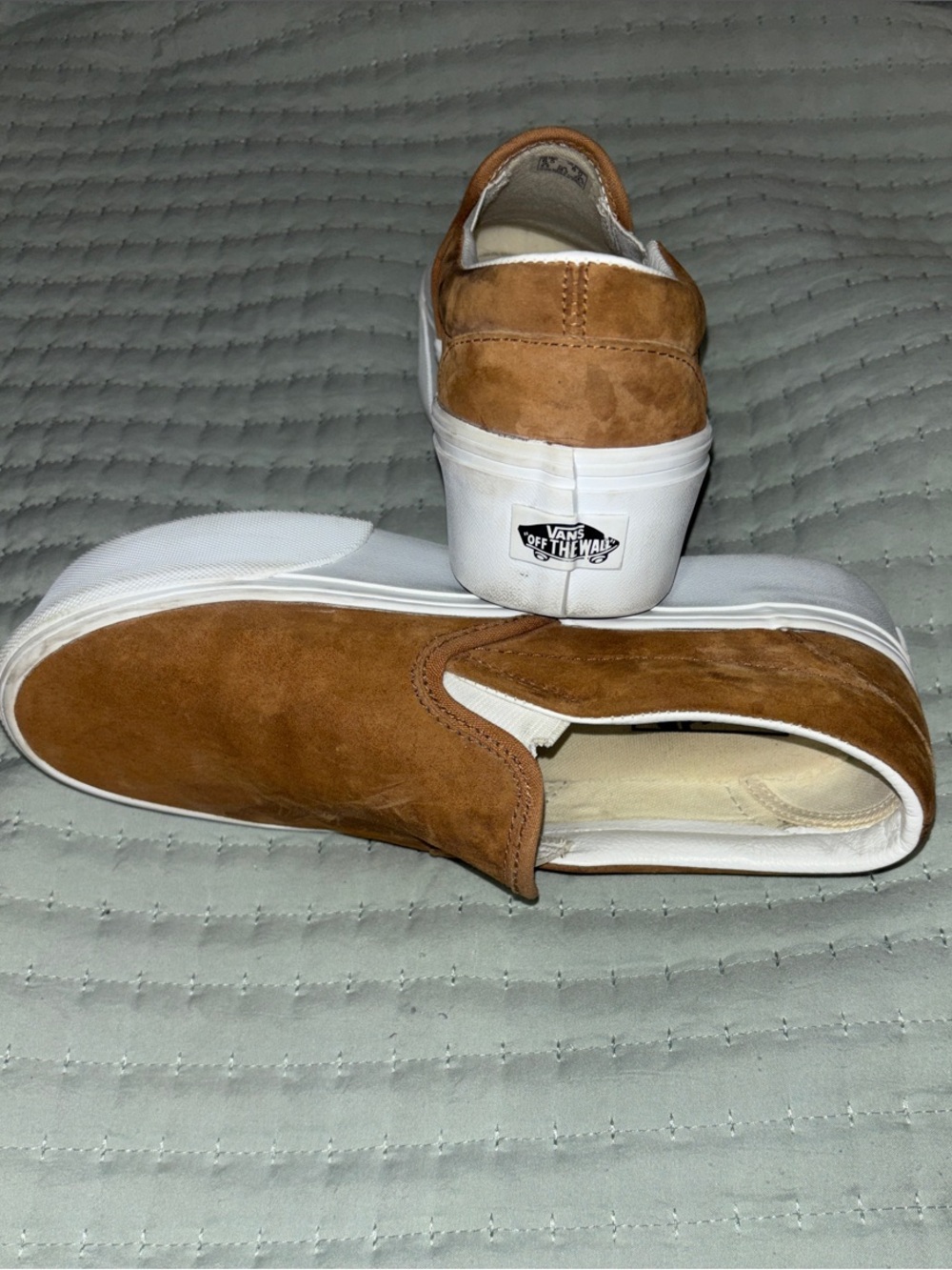Vans Classic Slip-On Stackform Platform Sneakers - Brown Suede - W8/M6.5 - Picture 5 of 6